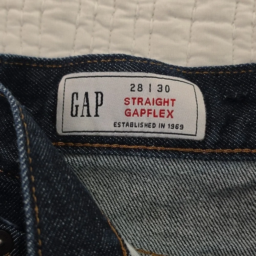 GAP GapFlex Straight Jeans Mens Blue Dark Wash Denim Size 28x30 Stretch Classic - Picture 7 of 16